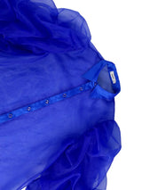 AOMEIDRESS Elegant Two Piece Set Sheer Mesh Puff Sleeve Evening Party