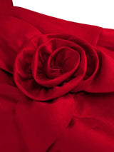 AOMEIDRESS Elegant V Neck Short Sleeves Peplum Top with 3D Flower