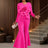 AOMEIDRESS Elegant Wedding Evening Jumpsuit with 3D Flower Flare Pants Rose / S