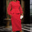 AOMEIDRESS Elegant Wedding Guest Dress Package Hip O Neck 3D Flower Red / 0XL
