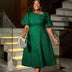AOMEIDRESS Elegant Wedding Guest Dresses Jacquard A Line 3D Flower Green / S