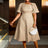 AOMEIDRESS Elegant Wedding Guest Dresses Jacquard A Line 3D Flower Khaki / S