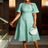 AOMEIDRESS Elegant Wedding Guest Dresses Jacquard A Line 3D Flower LightGreen / S