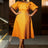 AOMEIDRESS Elegant Wedding Guest Dresses Jacquard A Line 3D Flower Orange / S