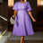 AOMEIDRESS Elegant Wedding Guest Dresses Jacquard A Line 3D Flower Purple / S