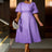 AOMEIDRESS Elegant Wedding Guest Dresses Jacquard A Line 3D Flower Purple / S