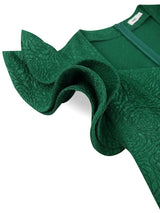 AOMEIDRESS Elegant Wedding Guest Dresses Jacquard A Line 3D Ruffles