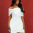 AOMEIDRESS Elegant Wedding Guest Mini A Line Dresses Off Shoulder Bow White / S