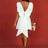 AOMEIDRESS Elegant Wedding Guest Mini Dresses Backless Bow Puff Sleeve White / S