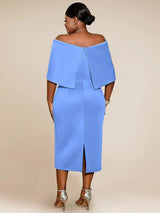 AOMEIDRESS Elegant Wedding Guests Dress Big Bow Strapless Package Hip