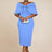 AOMEIDRESS Elegant Wedding Guests Dress Big Bow Strapless Package Hip Blue / 0XL