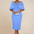 AOMEIDRESS Elegant Wedding Guests Dress Big Bow Strapless Package Hip Blue / 0XL