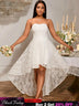 AOMEIDRESS Elegant White A Line Lace Strapless Dress For Bridal Shower White / S