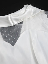 AOMEIDRESS Elegant White A Line Polka Dot Mesh Dress for Bridal Shower