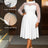 AOMEIDRESS Elegant White A Line Polka Dot Mesh Dress for Bridal Shower White / L