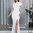 AOMEIDRESS Elegant White Beading Dress 3D Flower For Bridal Shower WT / S