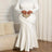 AOMEIDRESS Elegant White Bodycon Dress Colorblock Fishtails Hem Party - White / S