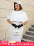 AOMEIDRESS Elegant White Cape Sheath Dress for Easter and Graduation White / S