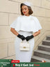 AOMEIDRESS Elegant White Cape Sheath Dress for Easter and Graduation White / S