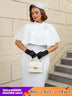 AOMEIDRESS Elegant White Cape Sheath Dress for Easter and Graduation White / S