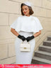 AOMEIDRESS Elegant White Cape Sheath Dress for Easter and Graduation White / S