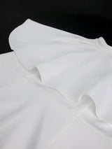 AOMEIDRESS Elegant White Cape Sheath Dresses for Graduation Day
