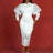 AOMEIDRESS Elegant White Lace Wedding Guest Dress Puff Sleeve O Neck White / S