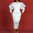 AOMEIDRESS Elegant White Lace Wedding Guest Dress Puff Sleeve O Neck White / S