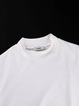 AOMEIDRESS Elegant White Tops Half High Neck with Long Flare Sleeve