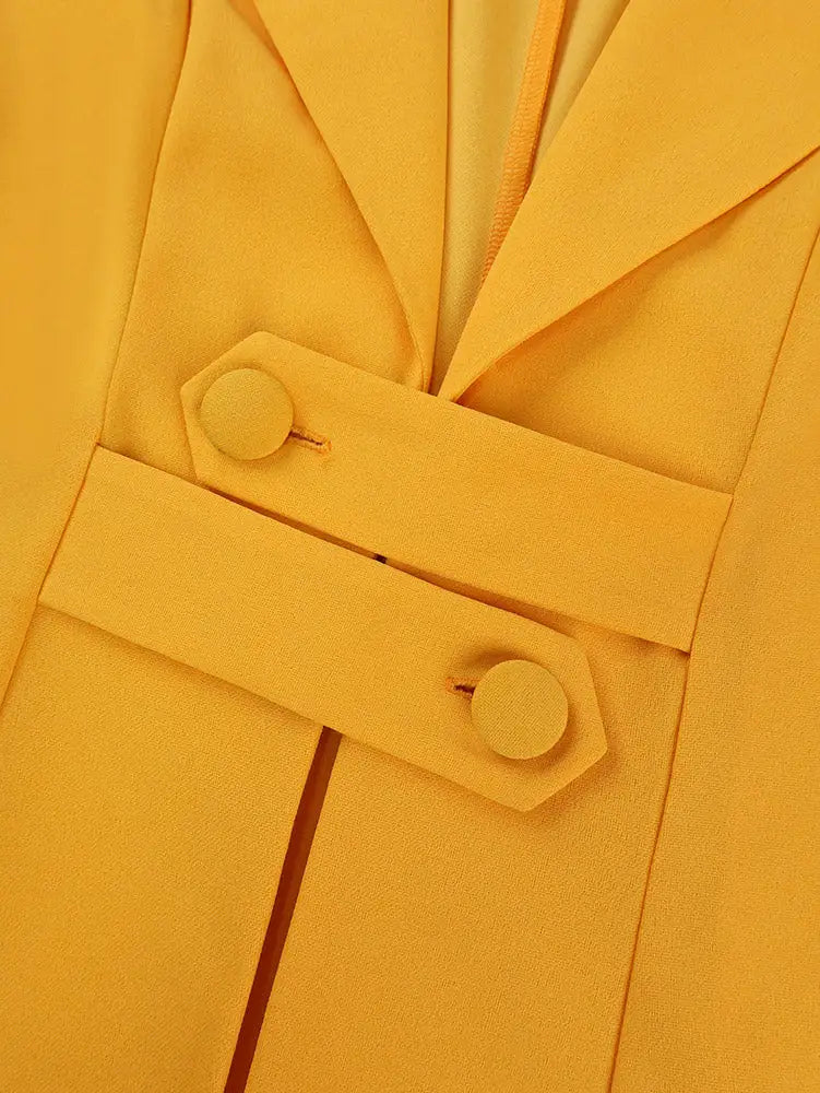 AOMEIDRESS Elegant Women Blazer Coats Button 3D Flower Office Outfits