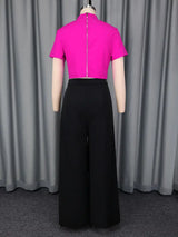 AOMEIDRESS Elegant Women Top Crop Top Short Sleeve Big Bow for Party