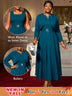 AOMEIDRESS Elegant Women Two Pieces Set Sleeveless Dress With Bolero PeacockBlue / S
