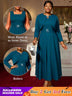AOMEIDRESS Elegant Women Two Pieces Set Sleeveless Dress With Bolero PeacockBlue / S