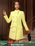 AOMEIDRESS Elegant Yellow Jacquard Blazer Dress Long Sleeve Gowns Yellow / S
