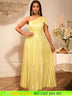 AOMEIDRESS Evening Gowns for Women Formal Gold Maxi One Shoulder Gown LightGold / S