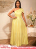 AOMEIDRESS Evening Gowns for Women Formal Gold Maxi One Shoulder Gown LightGold / S