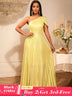 AOMEIDRESS Evening Gowns for Women Formal Gold Maxi One Shoulder Gown LightGold / S