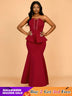 AOMEIDRESS Evening Occasional Dresses for Women 2025 Elegant Classy Wine / S