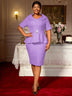 AOMEIDRESS First Lady Church Dresses Peplum Tops for Women Formal Purple / L
