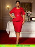 AOMEIDRESS First Lady Church Dresses Peplum Tops for Women Formal Red / S