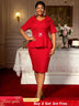 AOMEIDRESS First Lady Church Dresses Peplum Tops for Women Formal Red / S