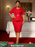 AOMEIDRESS First Lady Church Dresses Peplum Tops for Women Formal Red / S