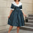 AOMEIDRESS Floral Print Turn Down Collar Short Sleeve A Line Dress
