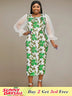 square collar parinted dresses for women