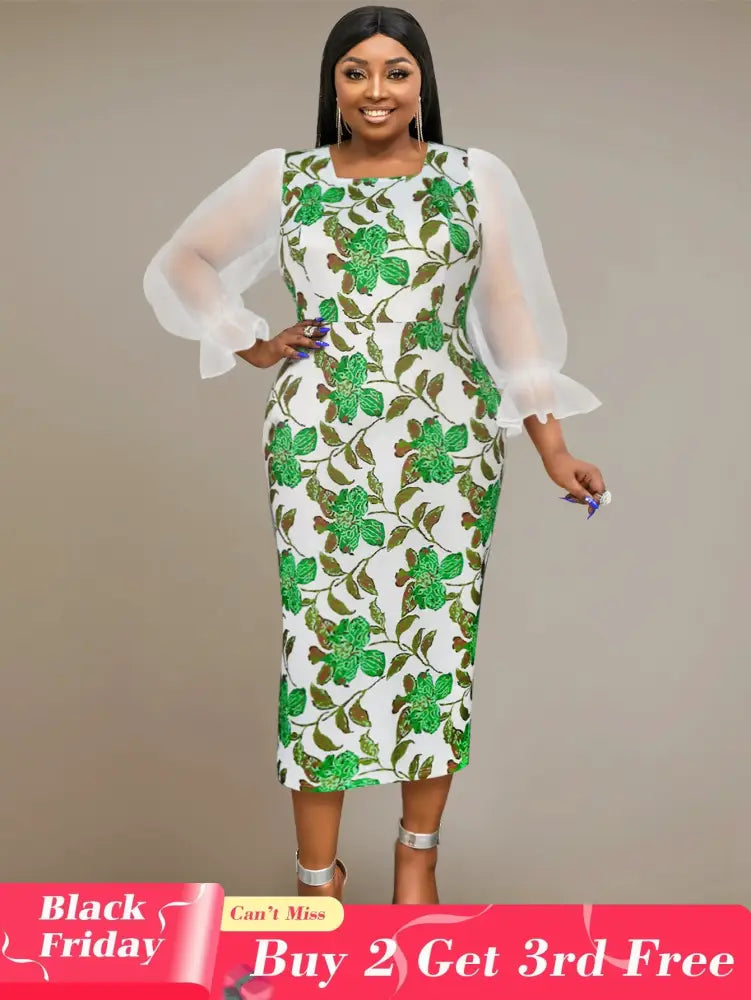 square collar parinted dresses for women