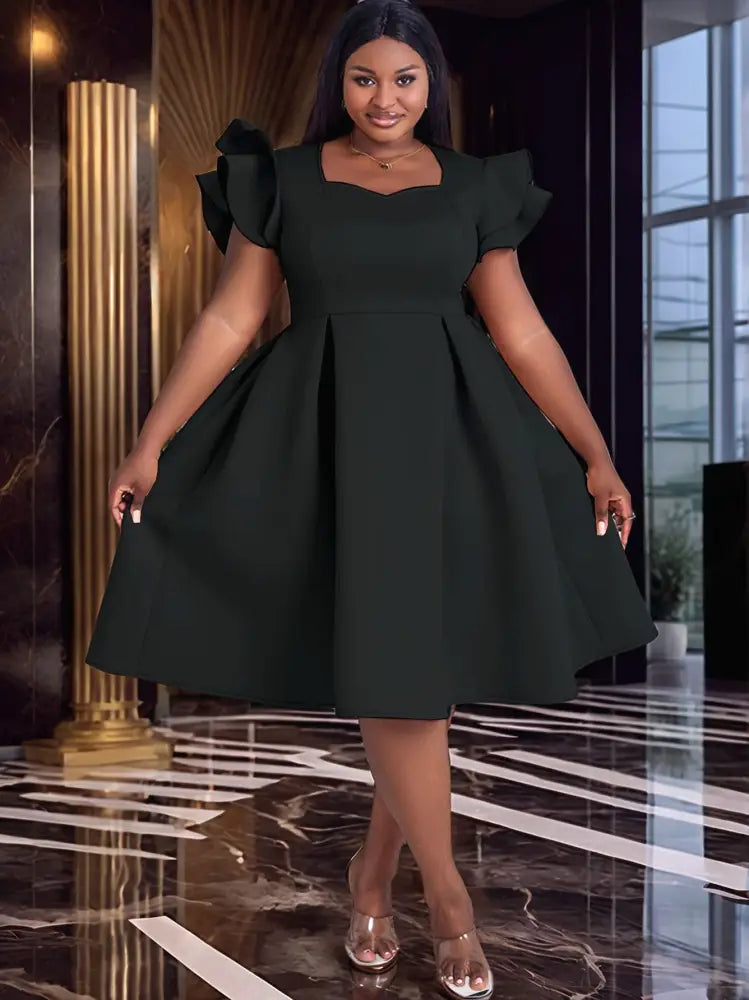 AOMEIDRESS Women’s Short A-Line Dress Featuring Flying Sleeves
