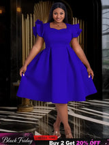 AOMEIDRESS Flying Sleeve Short A Line Dress For Women  