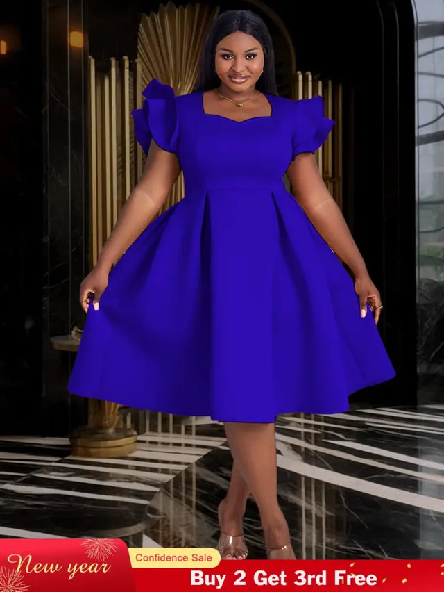 AOMEIDRESS Flying Sleeve Short A Line Dress For Women  