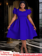 AOMEIDRESS Flying Sleeve Short A Line Dress For Women  
