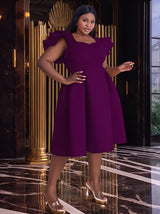 AOMEIDRESS Flying Sleeve Short A Line Dress for Women

